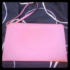 Pink Michael kors extra large wristlet